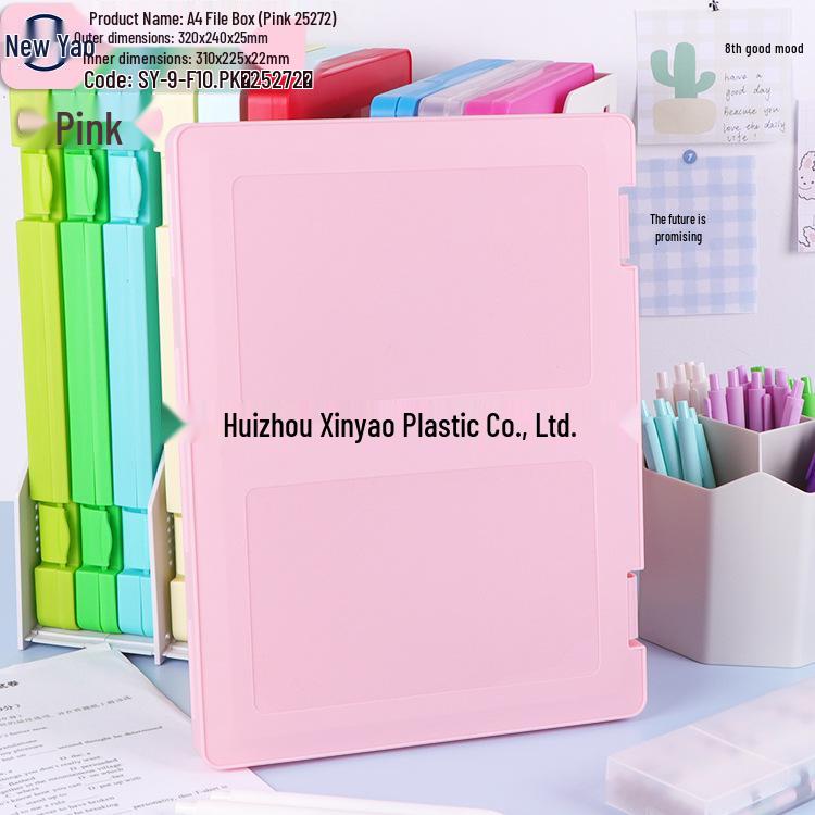 Large Capacity A4 File Box with Pen Slot & Clipboard for A5 Paper Storage