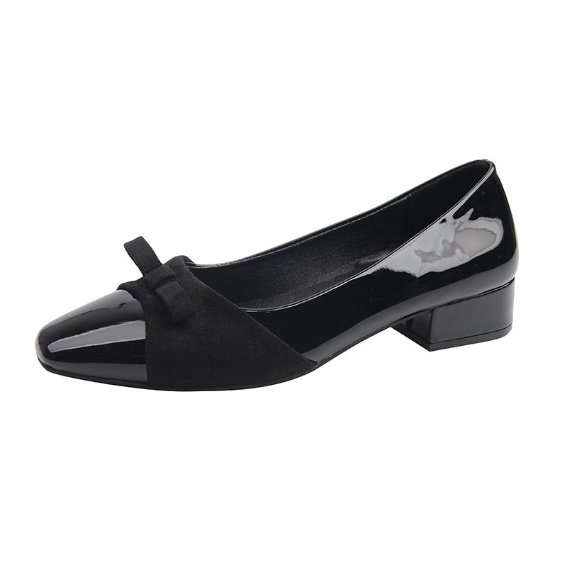 

2025 Новая летняя мода Мелкие ленивые туфли-одинарки Новые туфли с квадратным носком и бантом Слипоны Противоскользящие Износостойкие туфли на квадратном каблуке 40 чёрный