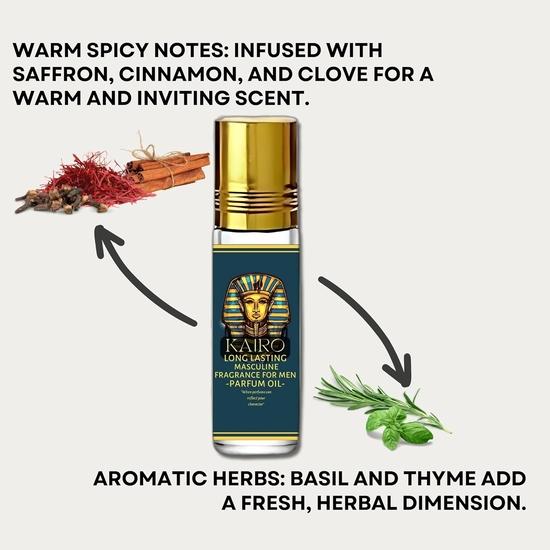 Herbexo Kairo Perfume Oil Premium Roll-on Attar for Men | Long Lasting Exotic Fragrance | Natural, Alcohol-Free, Non-Toxic