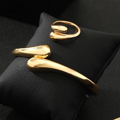 European and American Glossy Bracelet Ring Set, Simple Temperament Bracelet, Light Luxury Niche Cold Wind Jewelry