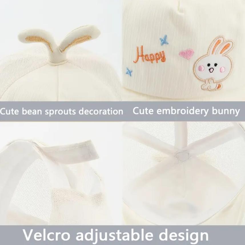 Infant Hat for Boys and Girls, Toddler Sun Hat, Newborn Baby Sun Hat,Embroider Adjustable Breathable Baseball Cap for 0-6 Months