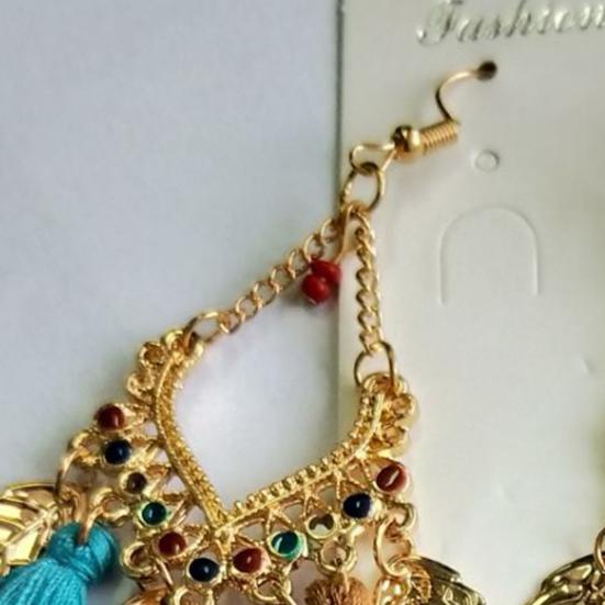 1 Pair Dangle Earrings Ethnic Style Fade-Resistant Decorative Tassel Hook Earrings Jewelry