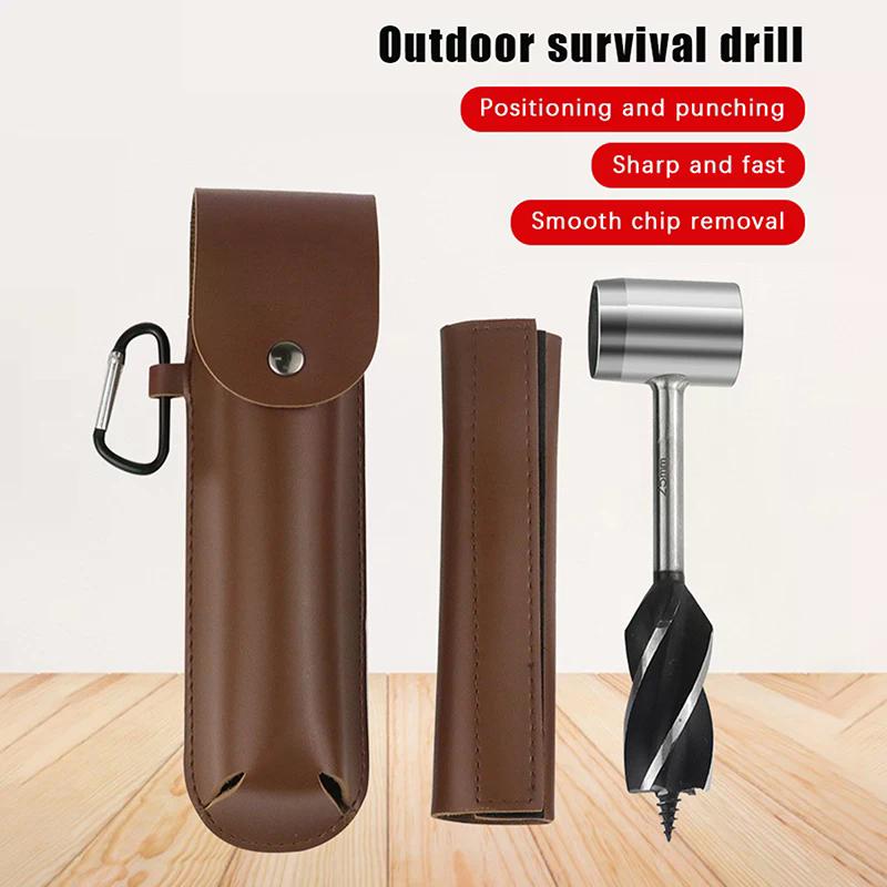 Tragbare Outdoor-Überlebens-Holzbearbeitungswerkzeuge Handbohrer Bohrer Bushcraft Siedler Handbohrer Stanzwerkzeug für Camping Wandern
