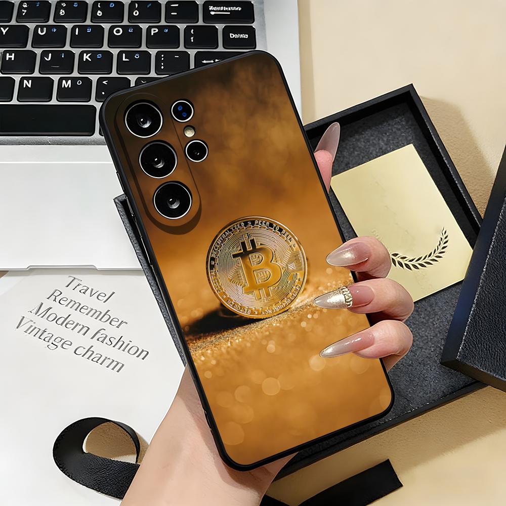 Bitcoin Phone Case For Samsung S26 S25 S24 FE S23 S22 S21 Plus S20 Ultra Note20Ultra Black Soft Shell