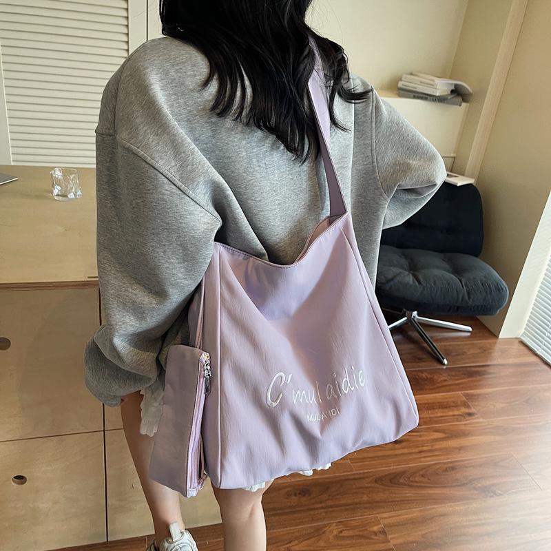 Japanese Cloth Bag Women'S Summer Simple Shoulder Large-Capacity Shopping Bag Wind Student Leisure Commuting Tote Bag