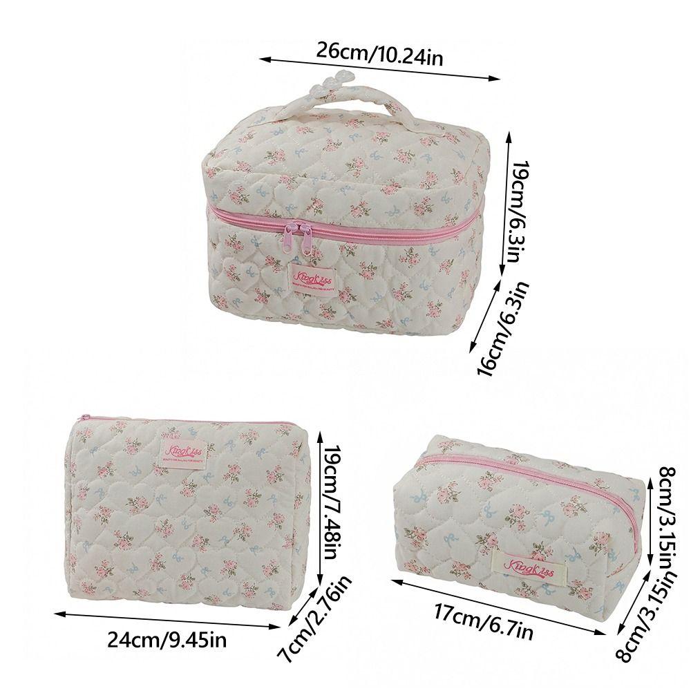High Quality Bow-knot Floral Patterns Makeup Bag Large Capacity Storage Bag Toiletry Bag Women Girls