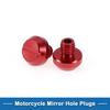 Ein ABSOPRO Motorrad Spiegel Lochstopfen Linke Hand M8x1.25 Motorrad Rückspiegel Schraube Rot 2 Stück
