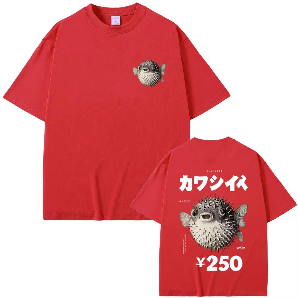 Fish Ramen Graphic T Shirts Men Women Funny Vintage Japanese Style T-shirt Man Short Sleeve T-shirt