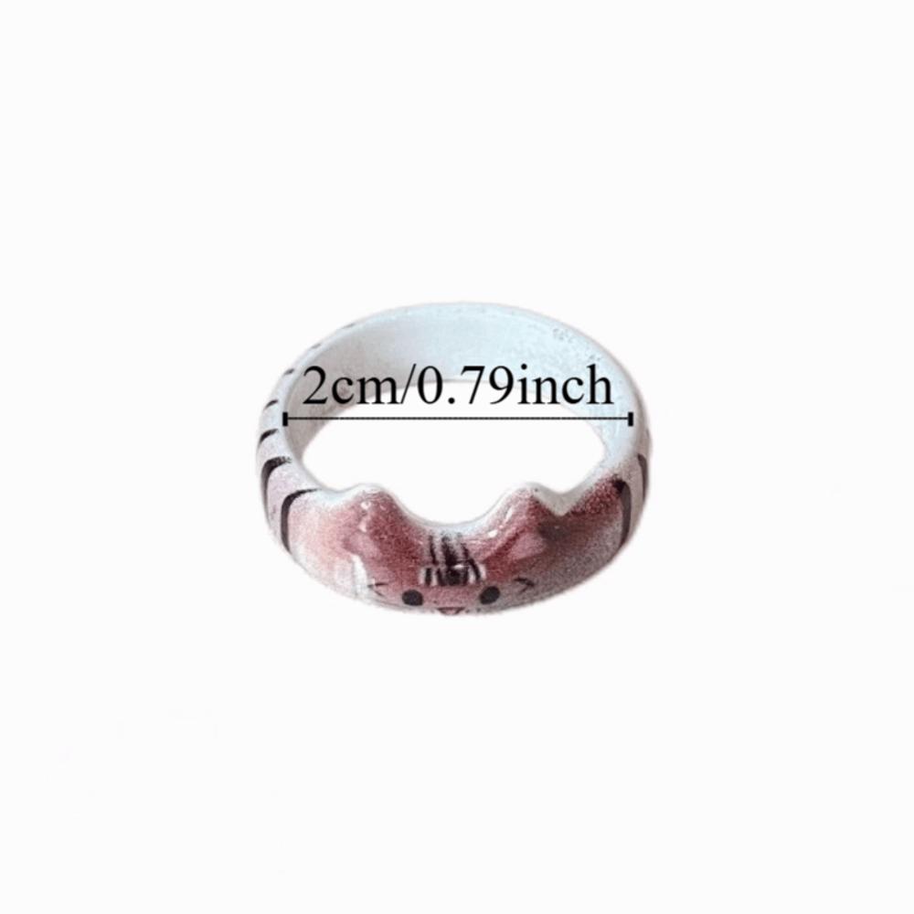 Unique Design Cartoon Ragdoll Cat Ring Creative Design Finger Ring Gift Resin Ring Teenager