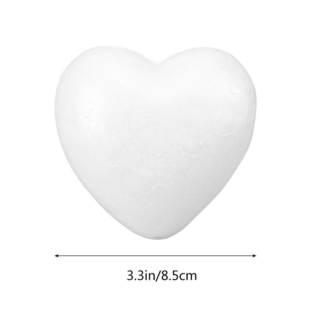 5Pcs White Polystyrene Heart Balls 8.5cm DIY Craft Hearts for Wedding Decor Valentine's Day Baby Shower Floral Arrangements