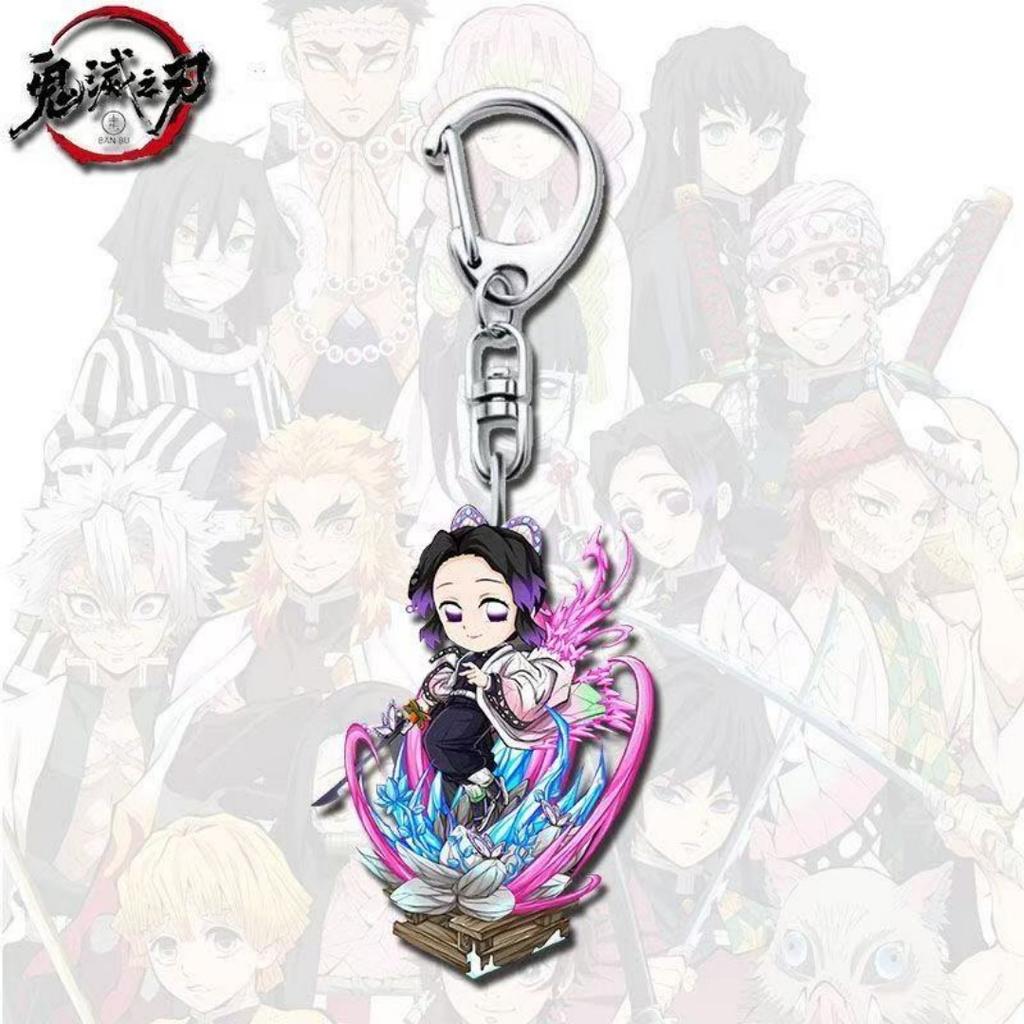Llaveros de Anime Llavero Demon Slayer Kimetsu No Yaiba Acrílico Llavero Lindo Divertido Dibujo Animado para Amigos