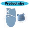 4 Set Baby Swaddles Wrap Blanket with Bonnet Hat Sleeping Bag Anti Kick Blanket Swaddles for Toddler 0-12 Months