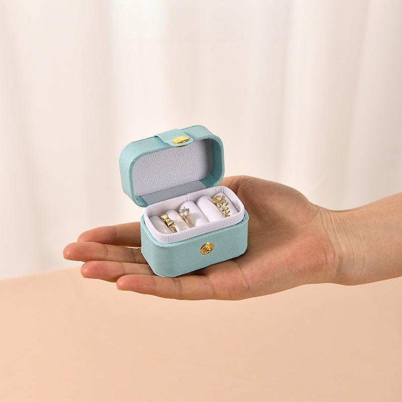 Mini Jewelry Storage Organizer Box Ring Earring Storage Box Portable Travel Handheld Small Jewelry Box Case