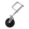 4 Inch Door Gate Wheel Heavy-duty Rubber Spring Loaded Caster 360°Rotatable Adjustable Height Spring Damping Wheel for Furniture
