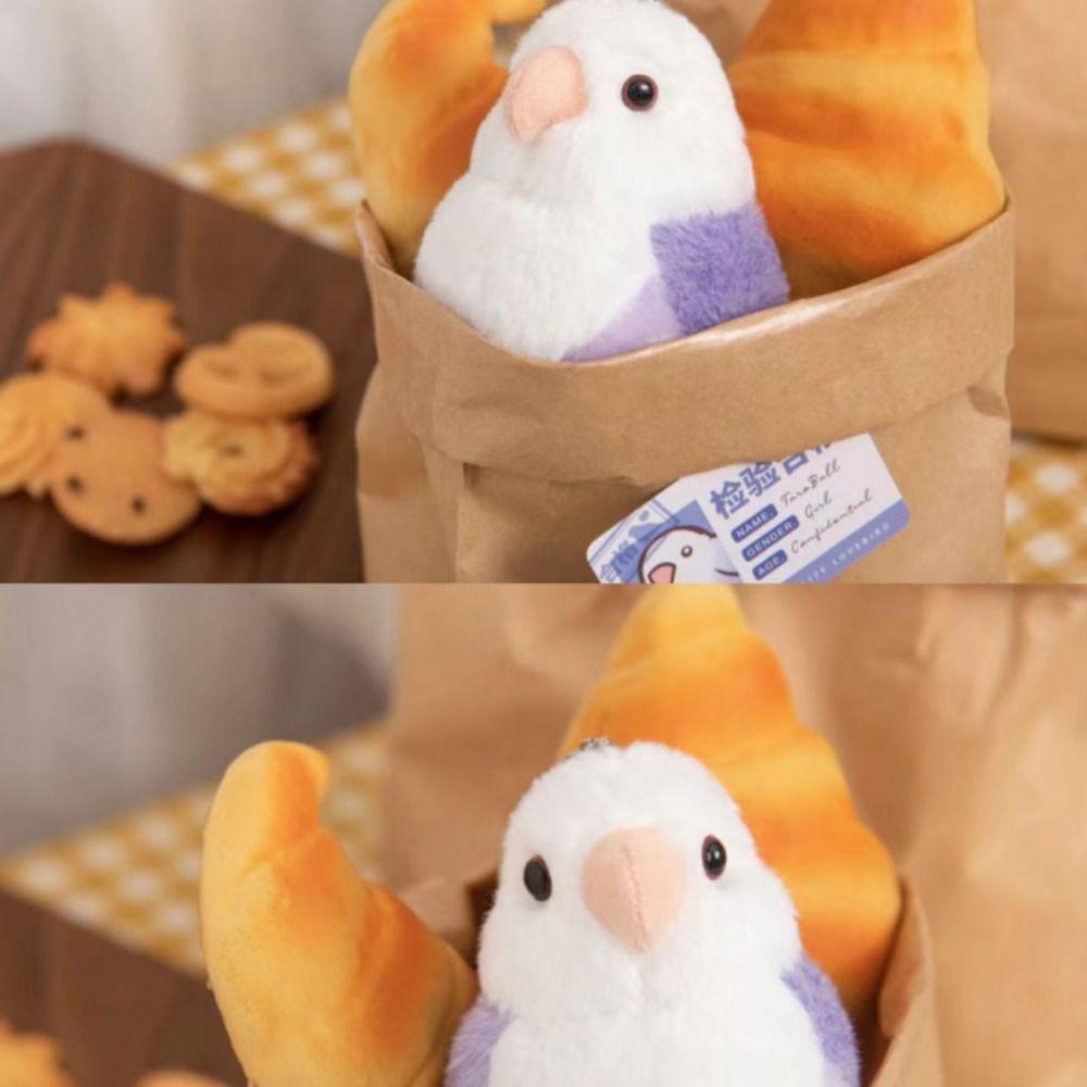 High Fidelity Plush Bird Toy Pendant Lifelike Stuffed Doll Keychain Cartoon Bird Pendant  Kids Gift