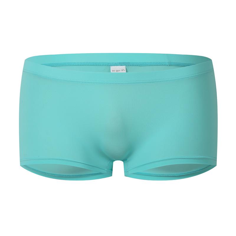 Thin Nylon Ice Silk Men's Semi-Transparent Boxer Briefs - Light Silk Square Leg Underwear