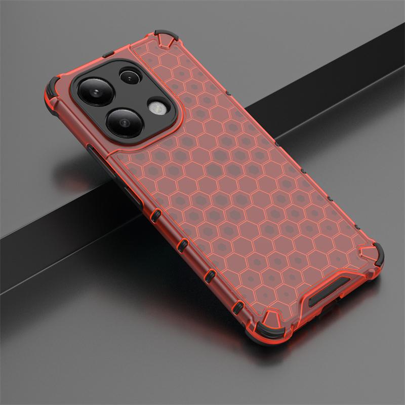 Transparent Phone Case For Redmi Note 13 4G Honeycomb Armor Back Case For Redmi Note13 4G Global Cover For Redmi Note 13 4G Case