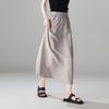 Wrinkled Mulberry Silk Half Skirt 2026 Summer Commuting Versatile Elastic Waist Mid Long A-line Umbrella Skirt