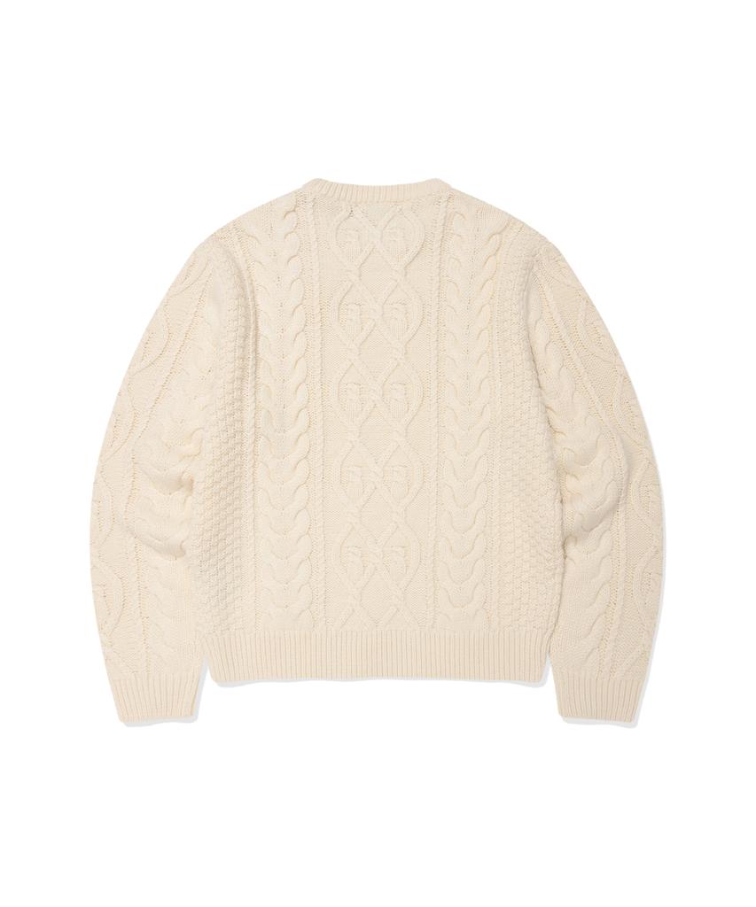 WACKY WILLY Women'S Corsage Fisherman Pullover Cream
