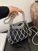 Wind Trend Pearl Crossbody Bag With Bead Embellishments For Daily Use
