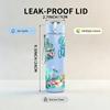 1PC Faith Hope Teal Floral Lettering 750ml Color Plastic Sports Water Bottle Leakproof Flip Straw Lid Suitable for Sports Office Home Use