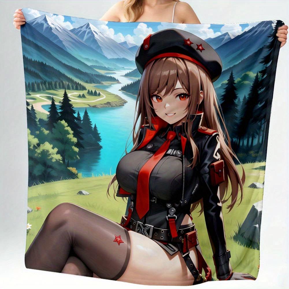 

Anime-style character pattern blanket suitable for travel sofa bed home decoration ideal holiday gift suitable for all seasons 75x90cm