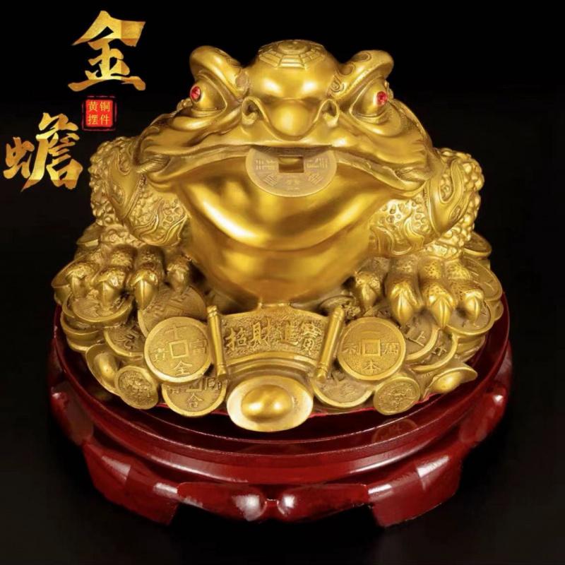 Brass Ornaments Three Feet Tripod Toad Copper Golden Cicada Home Office Shop Opening