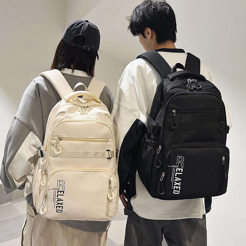Unisex Casual Backpack With Letter Pattern And Large Capacity For Travel School