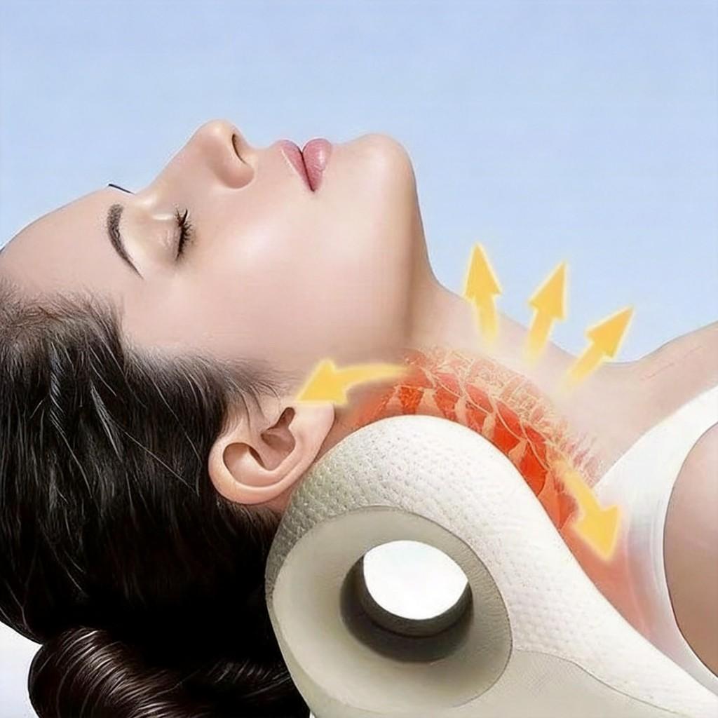 Neck Traction Massage Pillow With Stretching For Office Workers And Home Use