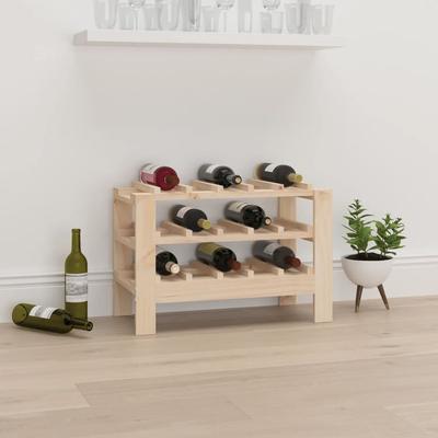 Vidaxl Portabottiglie da Vino, 61,5X30X42 Cm, Legno di Pino Massiccio