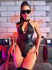 New sex underwear sexy women's lace patent leather neck onesie sex set wholesale