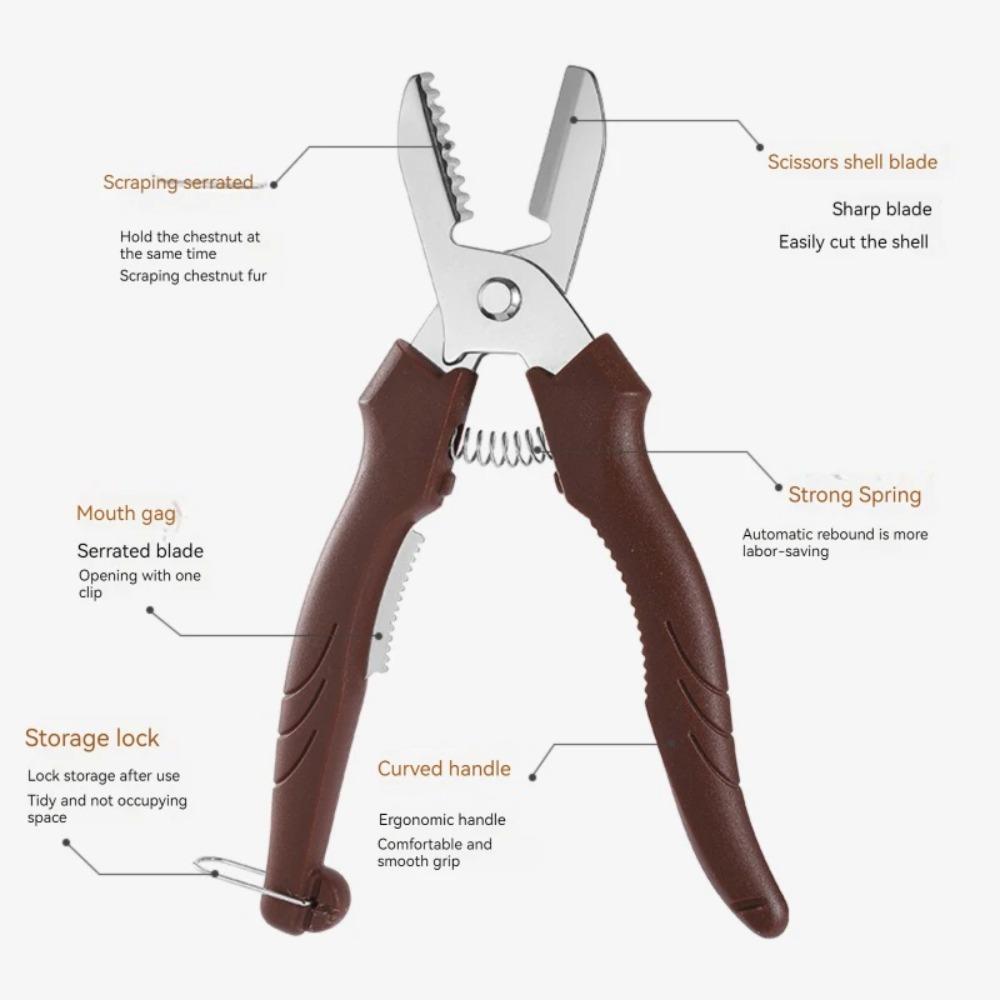 ChestnutPeeling Scissors Chestnut Scissors Kitchen Chestnut Peeler Multi-functionChestnut Cross Cutter, Reusable Kitchen Gadgets