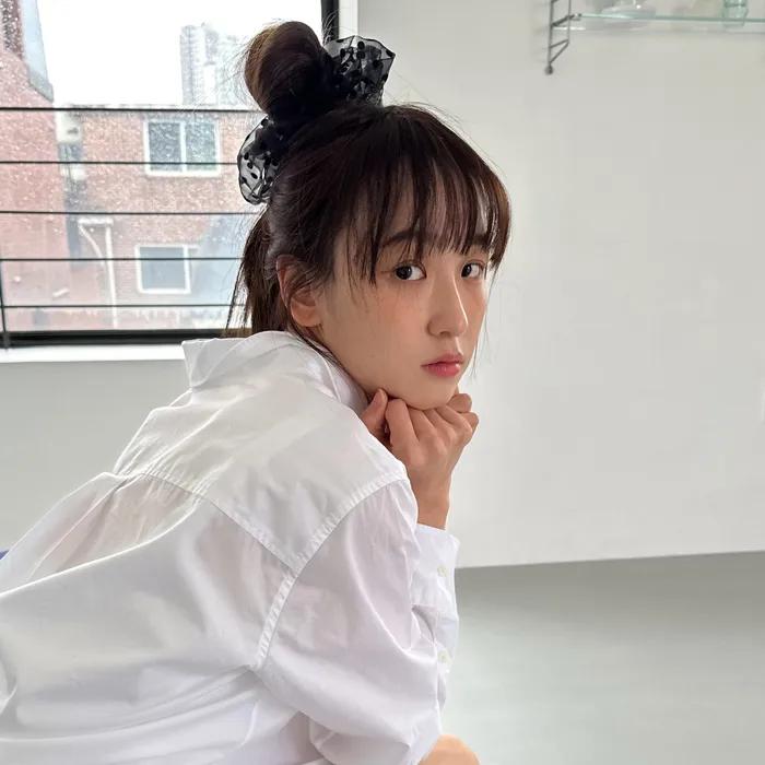 Dot Organdy Hair Scrunchie - Black
