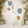Women Plus Size Printed Round Neck Long Sleeve Cardigan Sleeveless Long Dress Two Piece Set
