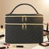Travel Makeup Case Double Layer Makeup Bag with Handle And Multiple Compartments Cosmetic Organizer Case Portable Toiletry Bag for Women Business Trip