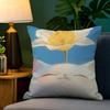 Sunny spring day leisurely cat  Pillow Case Natural Linen Pillow Case DoubleSided Decor Sofa Pillowcase Home Decor