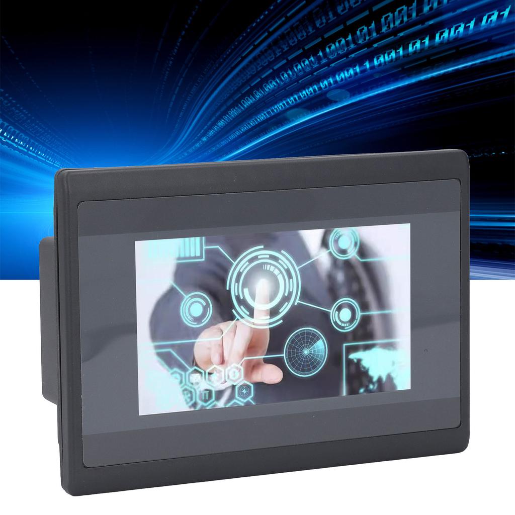 HMI PLC Touch Screen with 2 Way K Type Thermocouple Relay Output DC24V 12 In 10 Out 4.3 Inch LCD Scr