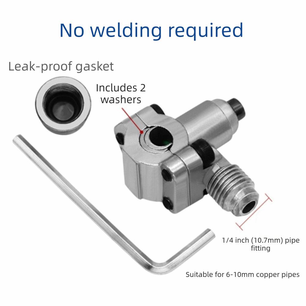 Zinc Zinc Zinc Alloy Line Piercing Valve Kit 6 To 10MM Refrigeration Needle Valves  Copper Tubes Repair
