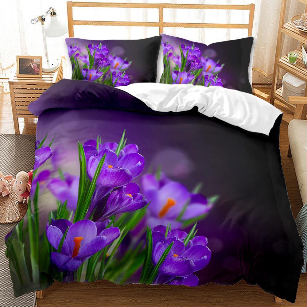 2022 New Idyllic Plants Flower Series Sunflower Three-Piece 3D Quilt Cover Wish