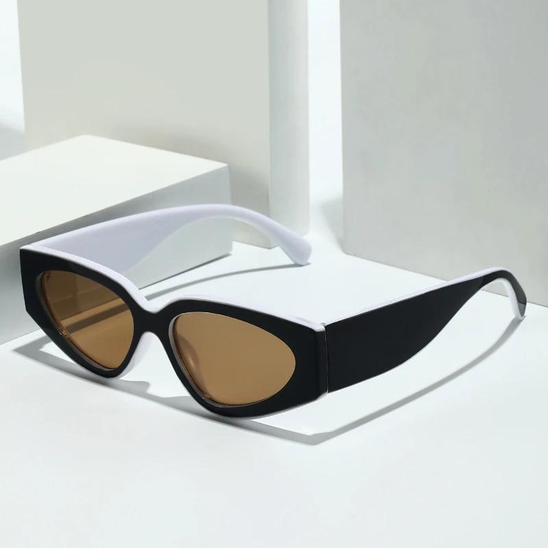 New Fashion Neutral Color Blocking Cat-eye Sunglasses High-end UV Protection Versatile Street Shooting Glasses
