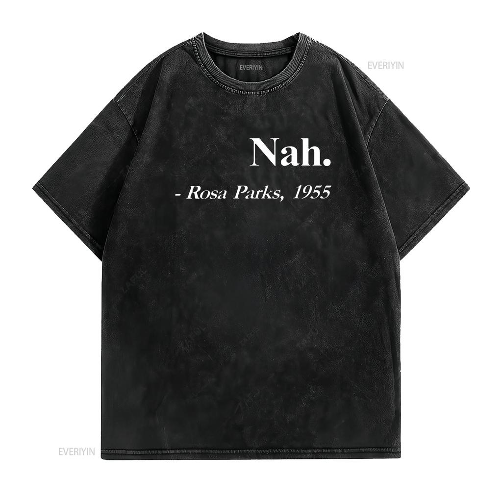 Nah Rosa Parks 1955 Citazione Orgoglio Nero Maglietta a Maniche Lunghe da Uomo 2X Large vintage Lavata Versatile Elastica streetwear Morbida