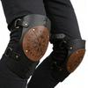 Medieval Knee Armors Nordic Vikinges Knee Brace Leather Embossed Knee Pads Knightes Leg Guards for Halloween Cosplay