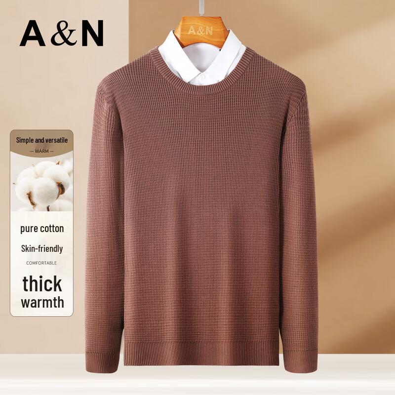 Antonio Men s 100% Long-Staple Cotton Thick Round Neck Sweater L