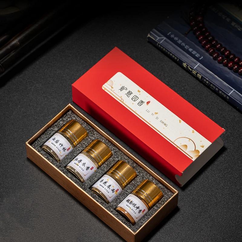 

20 г/Коробка Порошкового Ладана Четыре Порошка Ладана/Храм Дом Будды Чайный Дом Для Очищения Воздуха Устранения Запаха и Успокоения Разума 20g