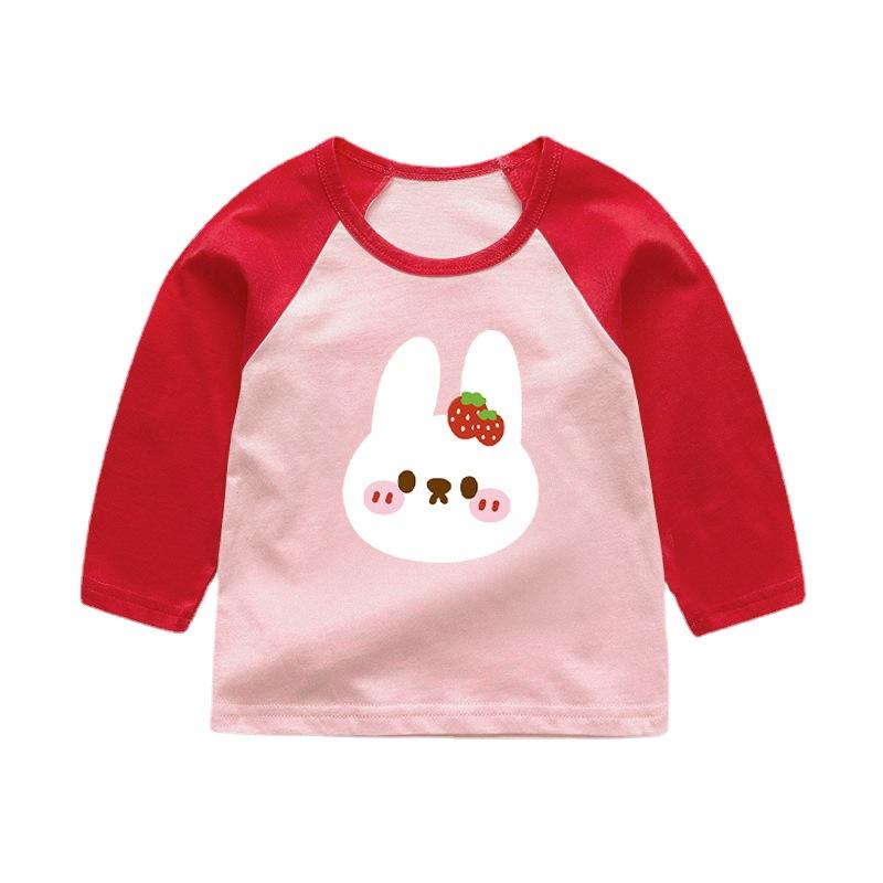 Baby Girl Autumn Long-sleeved T-shirt Baby Cotton Bottoming Shirt Girls Spring and Autumn Tops Small Children Fashionable Autumn Clothes