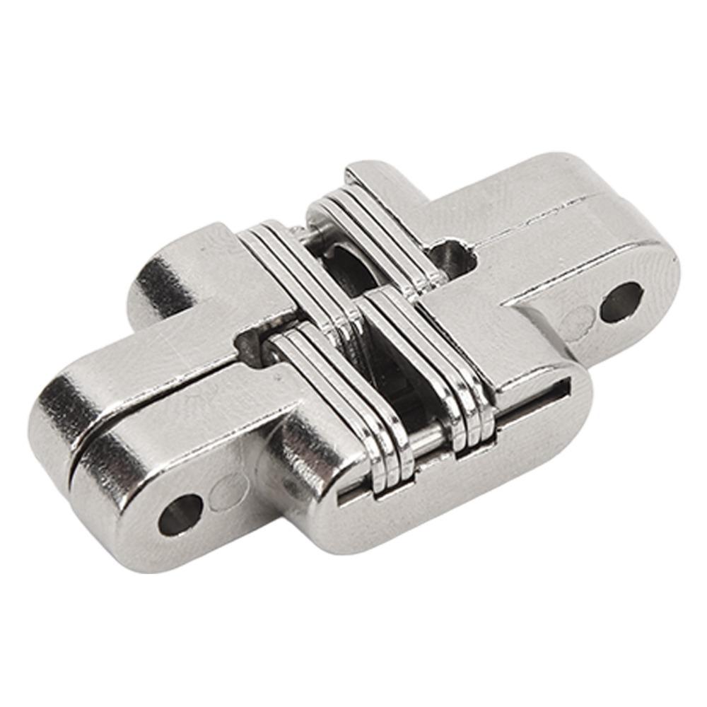 2pcs Easy-Install Hidden Hinge Compact Cross Hinge Durable Concealed Hinge  Secret Bathroom Doors