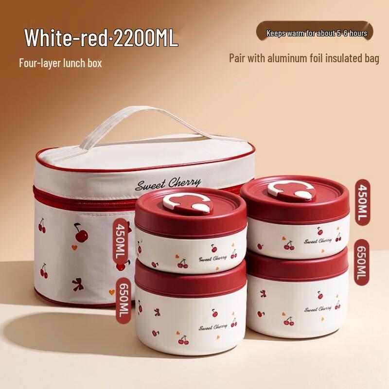 ZISIZ Microwave Safe Insulated Lunch Box Set