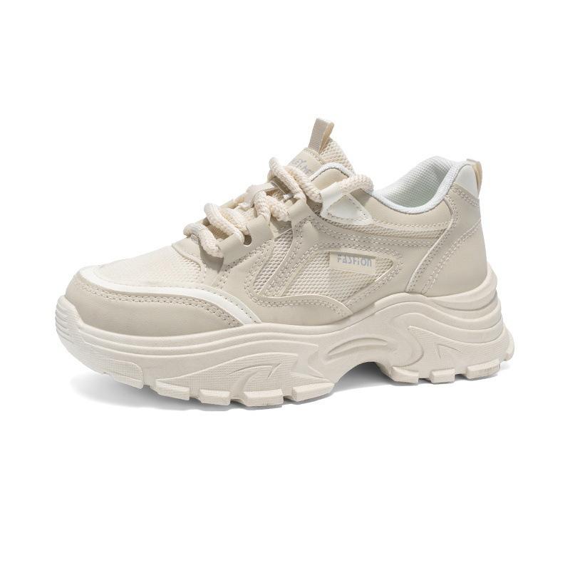 Spring Women's Shoes New Breathable Mesh Shoes for Women Korean Version of Versatile Thick-soled Sneakers Casual Daddy Trendy Shoes