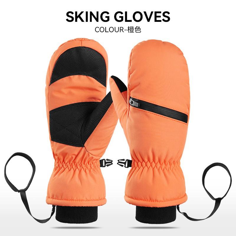 Winter Ski Gloves Unisex Thick Insulated Windproof Waterproof Short Fingerless Full-Finger Outdoor Sports
