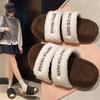 Fashion 2025 Thick Soled Fluffy Slippers Women's Outdoor Wear Indoor Household Slippers 2025 New Autumn And Winter Slippers
